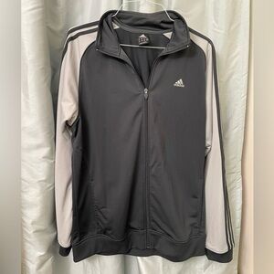 Adidas Black and Grey Mens Zip Up Jacket Size Large with Pockets Great Condition